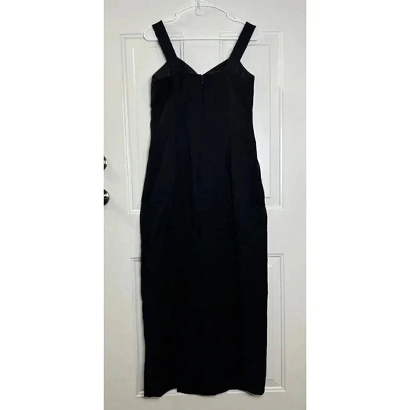 CACHE Vintage Black Square Neck Maxi Dress Size 10 Y2K Sleeveless 90s Goth Fairy - Picture 6 of 13